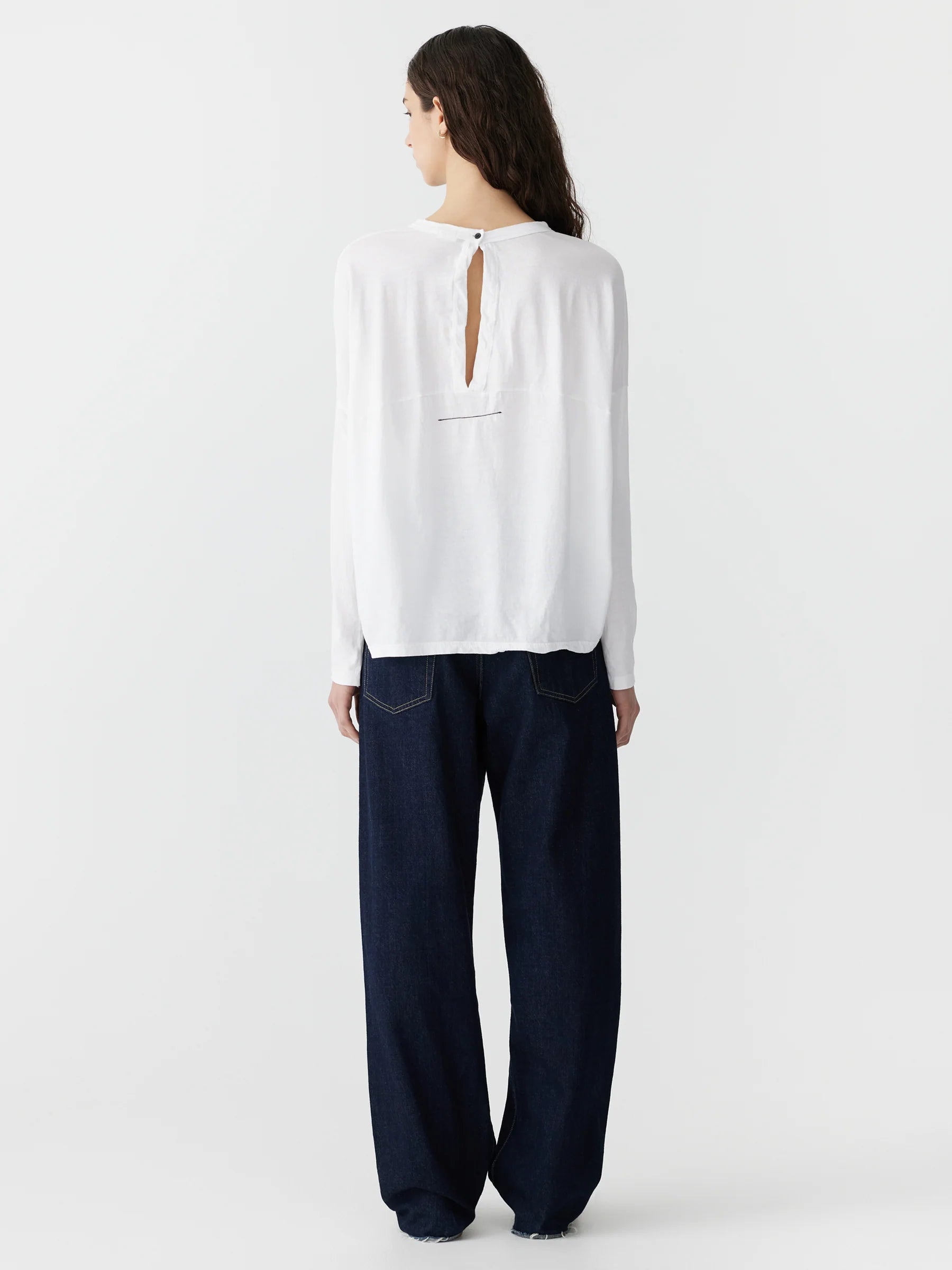 Bassike Circle L/S T-Shirt White