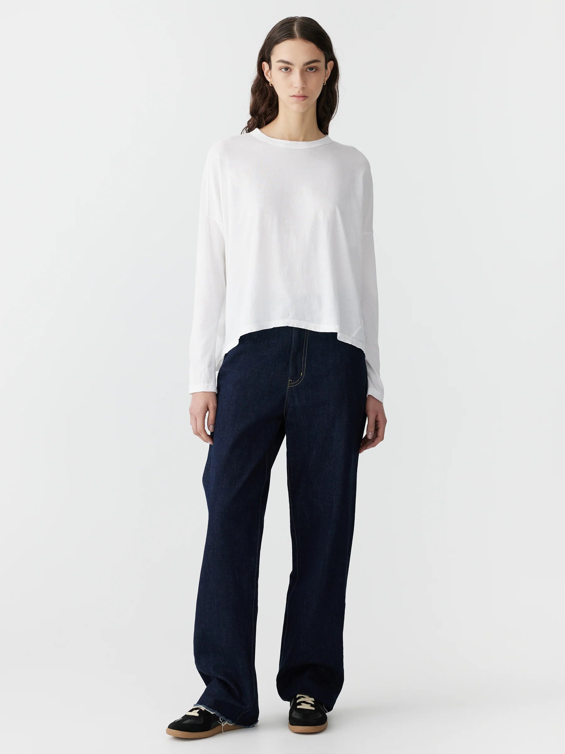 Bassike Circle L/S T-Shirt White