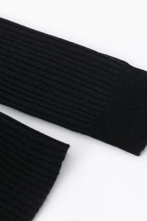 Aleger Cashmere Blend N31 Skinny Rib Crew Black