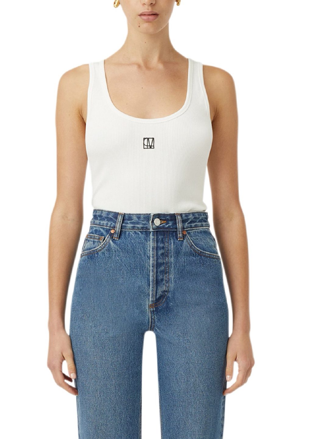 C&M Nora Scoop Neck Tank White
