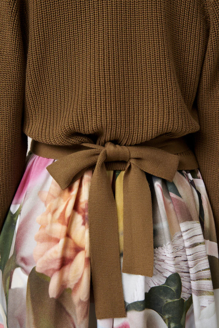 Kowtow Composure Cardigan Dark Spice