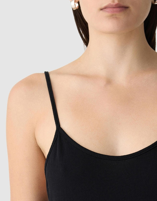 Bassike Slip Boxy Longerline Tank Dress Black