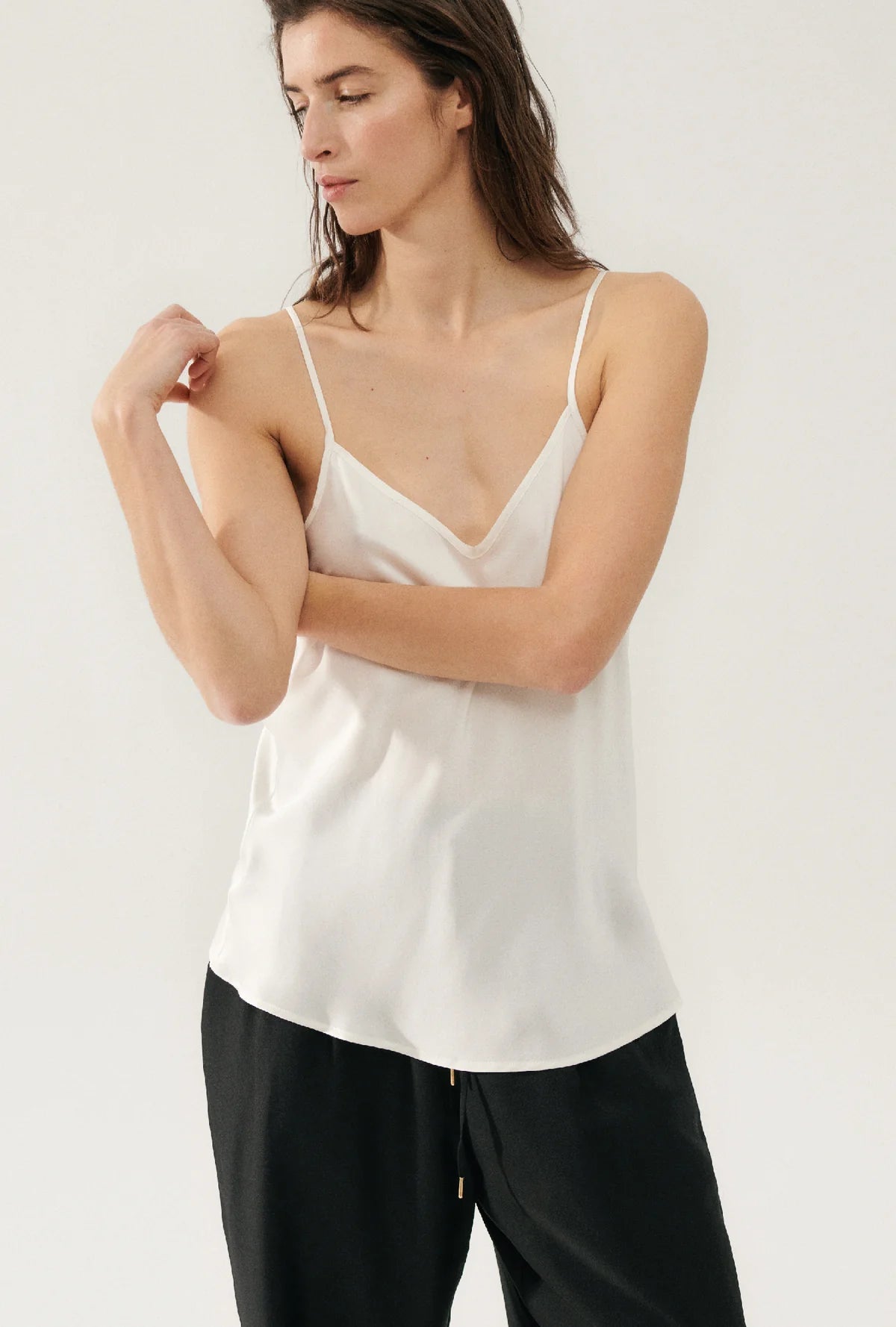 Silk Laundry Bias Cut Cami White