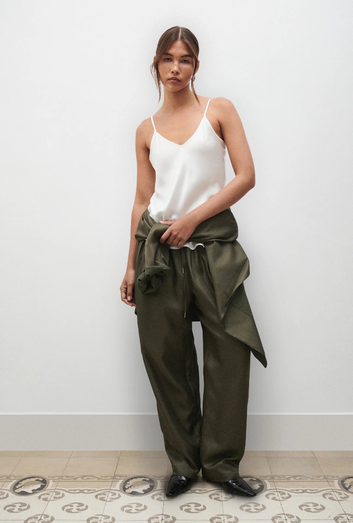 Silk Laundry Bias Cut Cami White