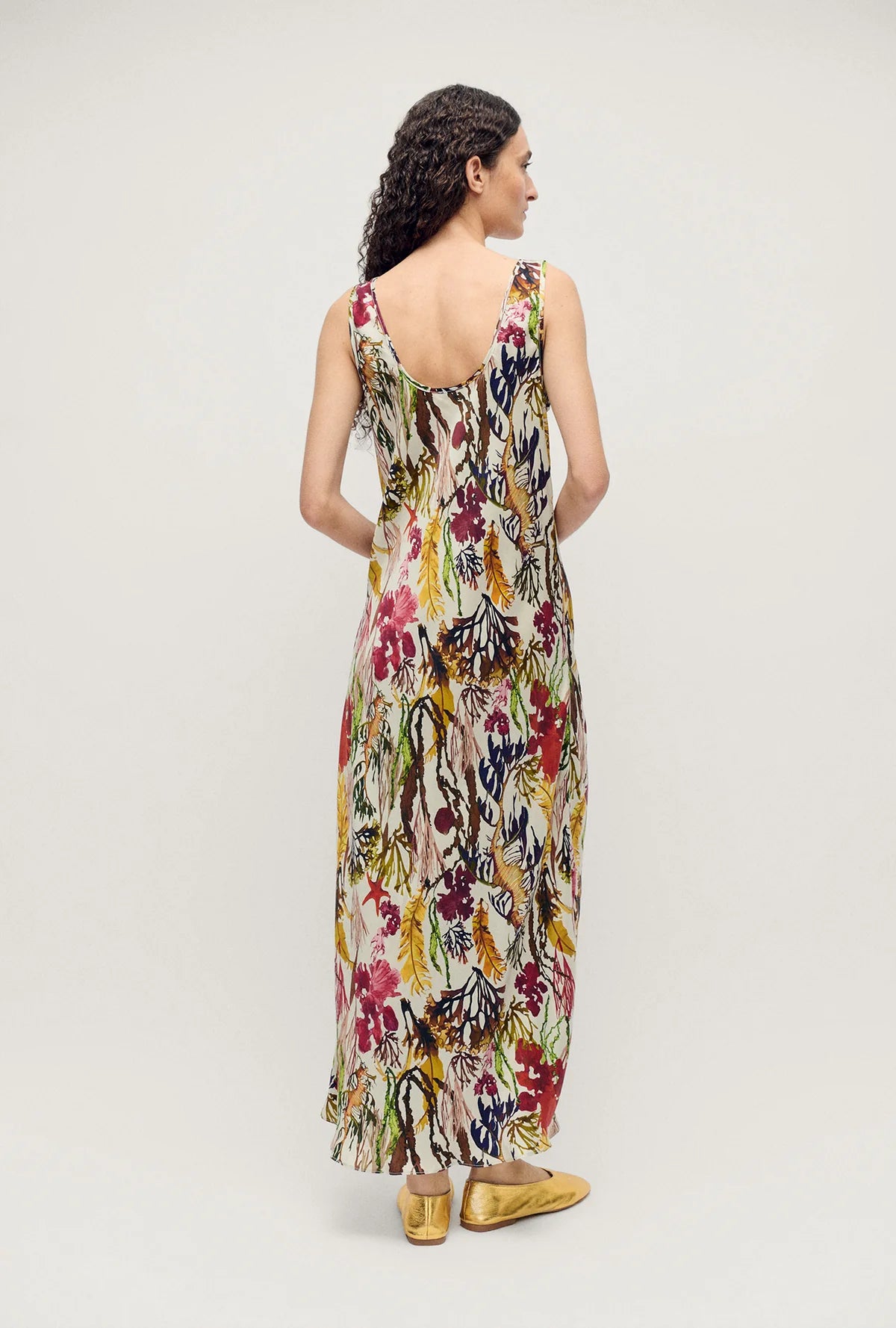 Silk Laundry Scoop Neck Dress Planktonic