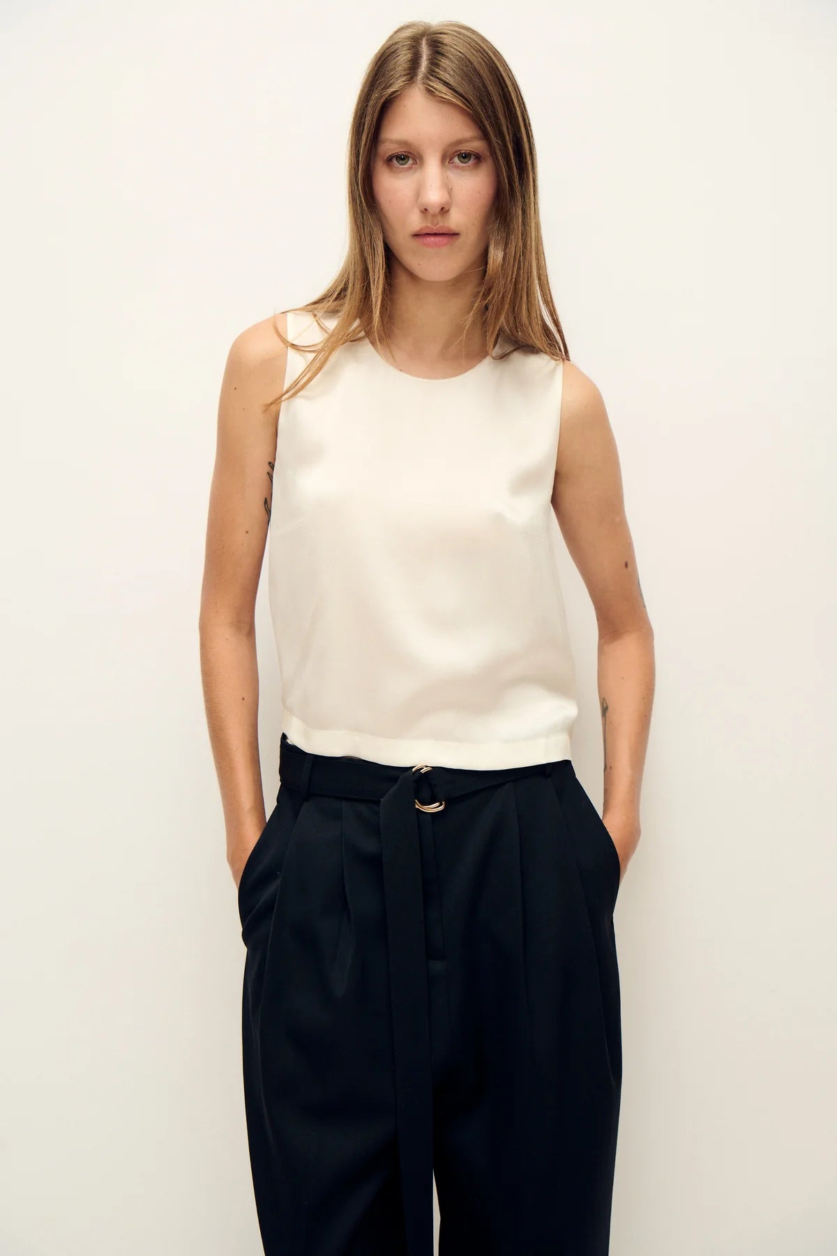 Silk Laundry Elena Top White