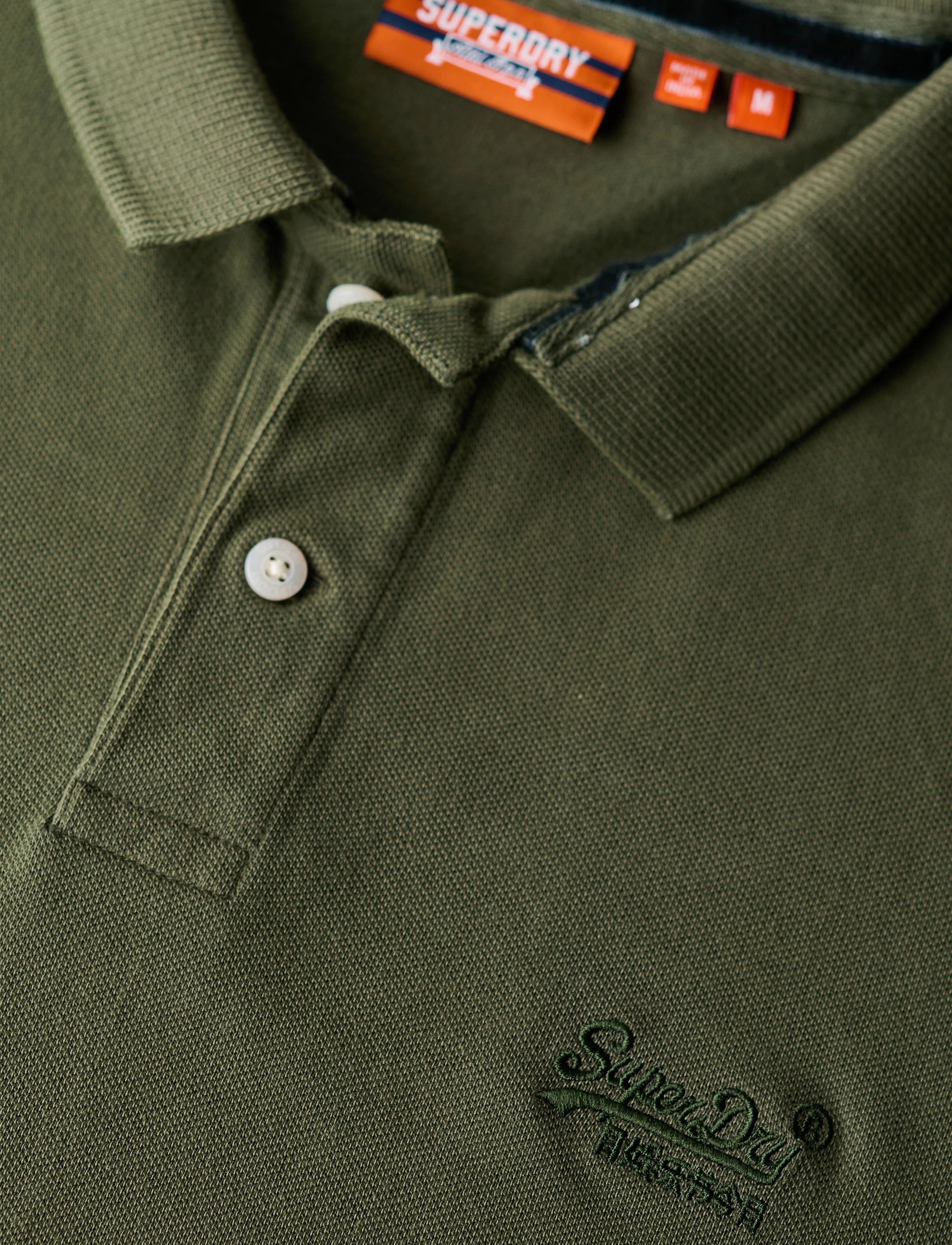 Superdry Vintage Destroy Polo Destroy Army Khaki
