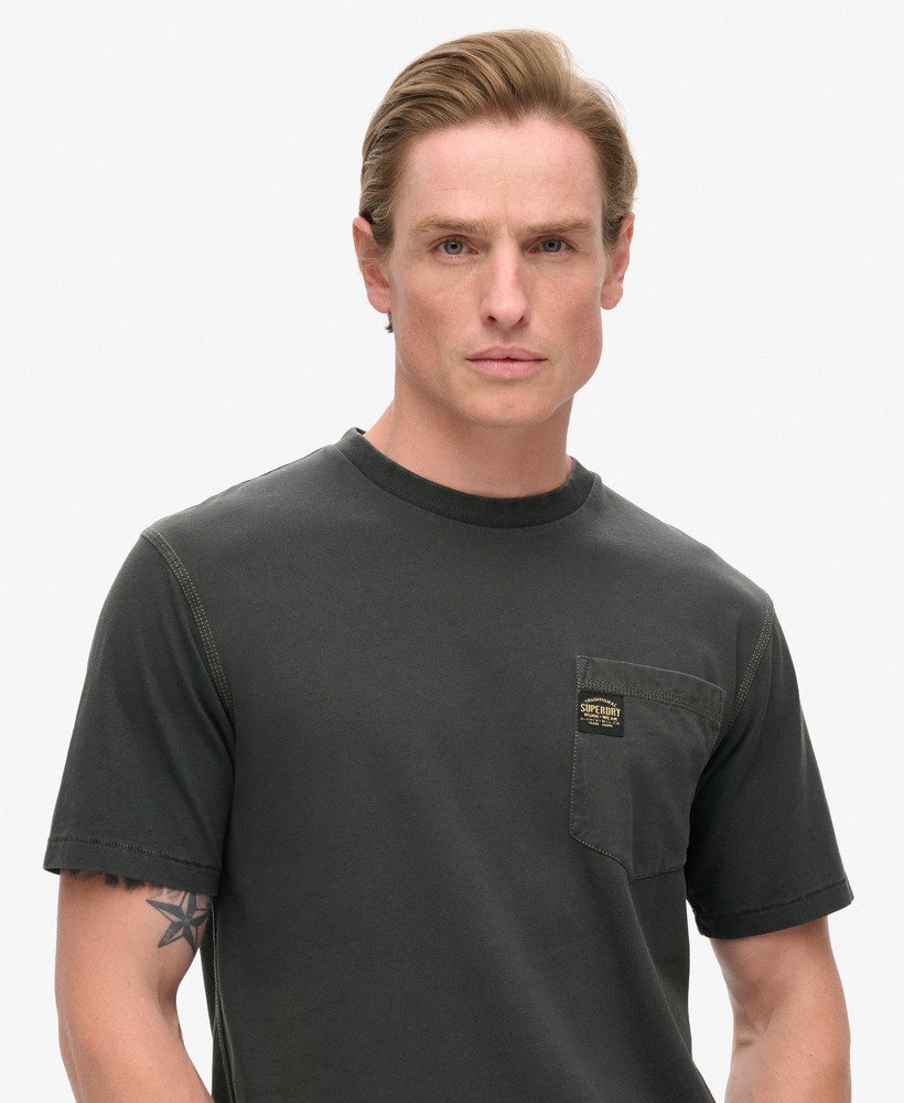 Superdry Contrast Stitch Pocket T-shirt Washed Black