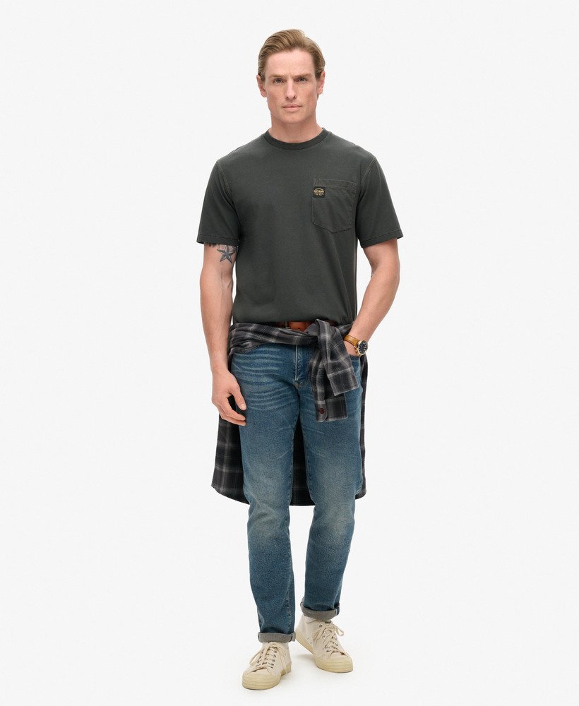 Superdry Contrast Stitch Pocket T-shirt Washed Black