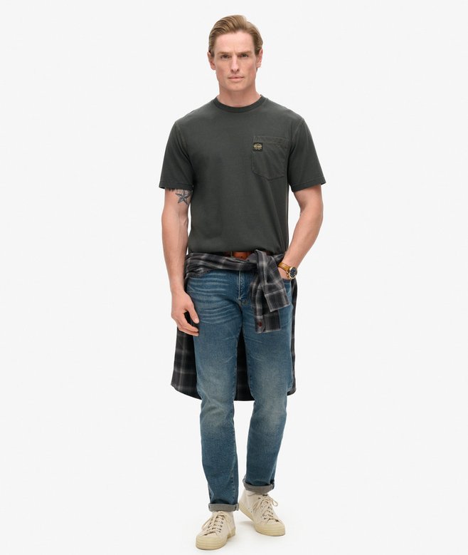 Superdry Contrast Stitch Pocket Tee Washed Black