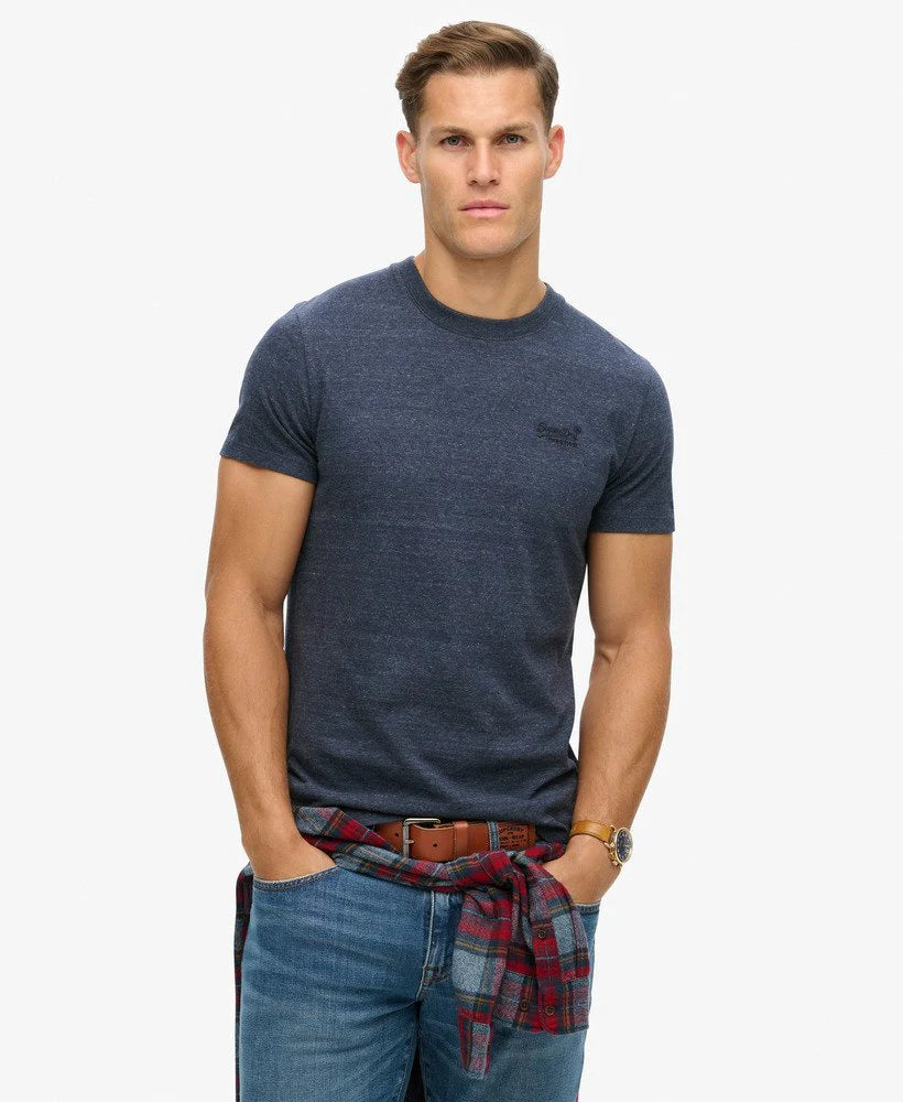 Superdry Essential Logo Tee Dark Indigo Blue Marle