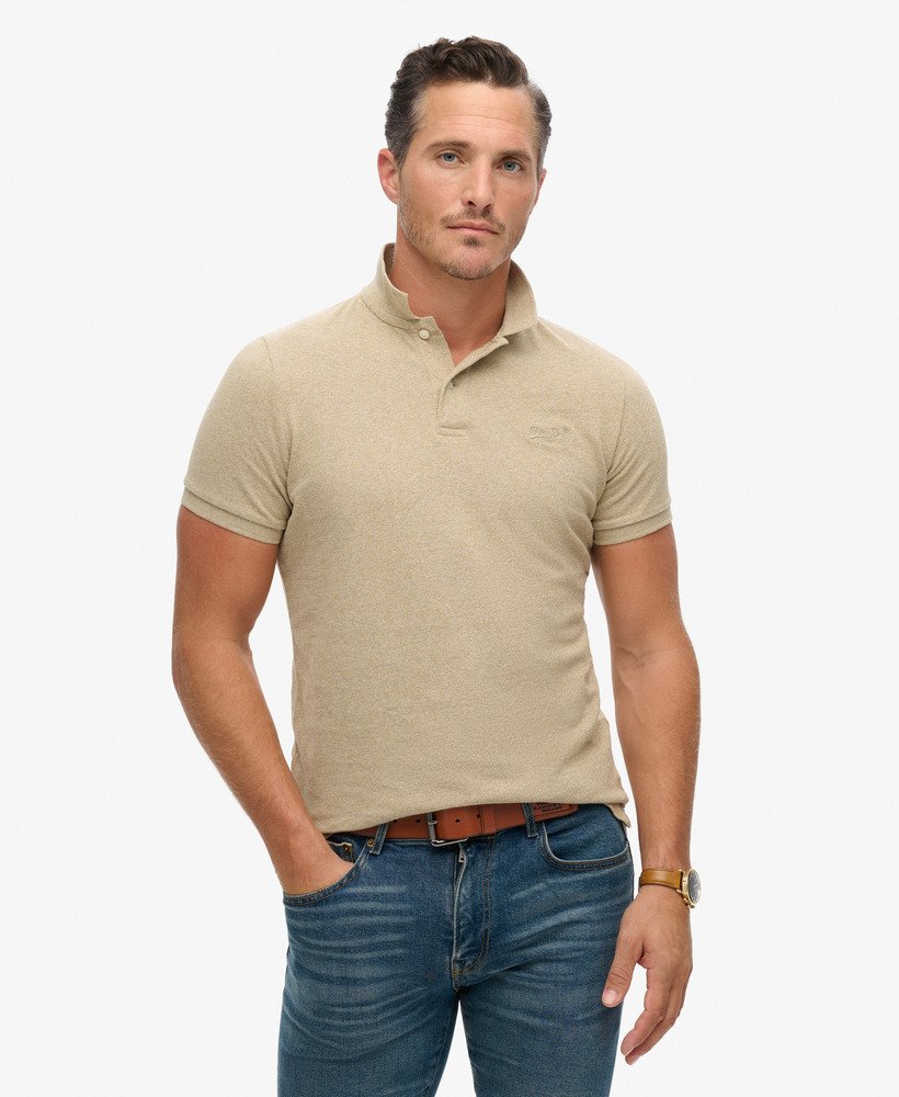 Superdry Classic Pique Polo Tan Fleck