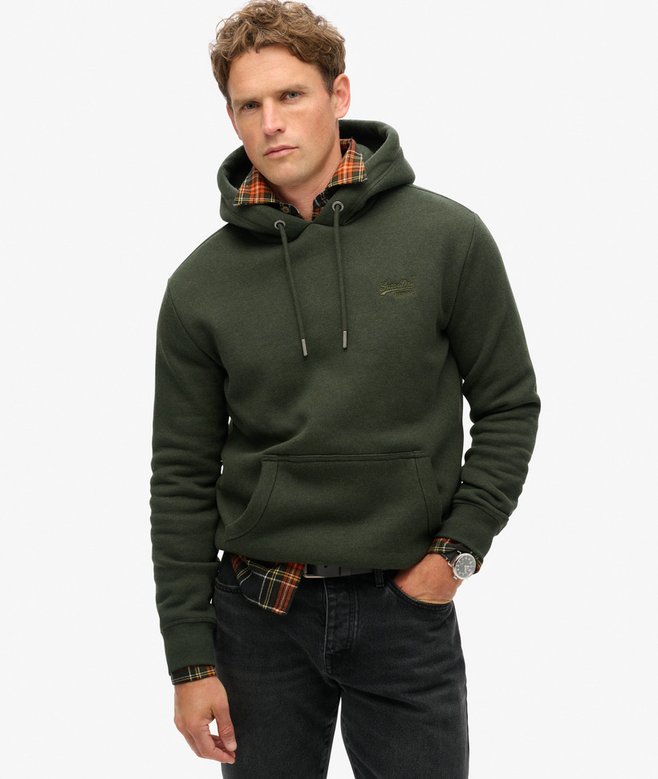 Superdry Essential Logo Hoodie Dark Olive Marle