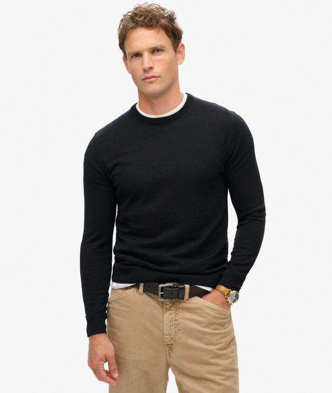 Superdry Essential Cotton/Cashmere Jumper Black
