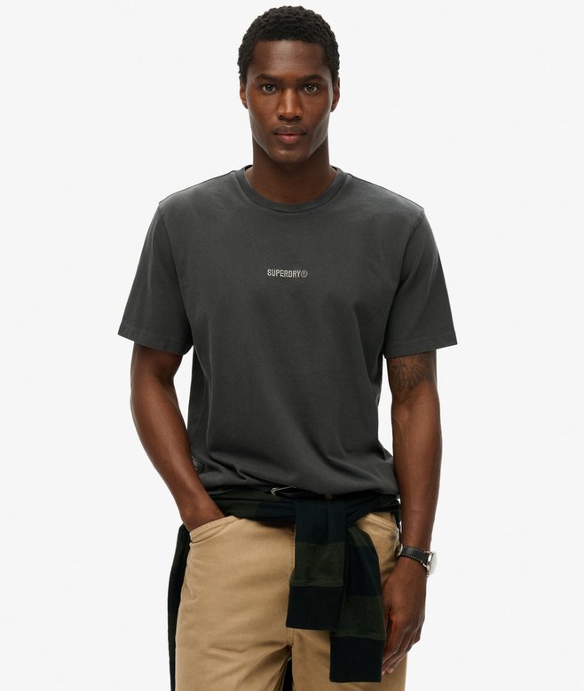 Superdry Micro Logo Tshirt Washed Black