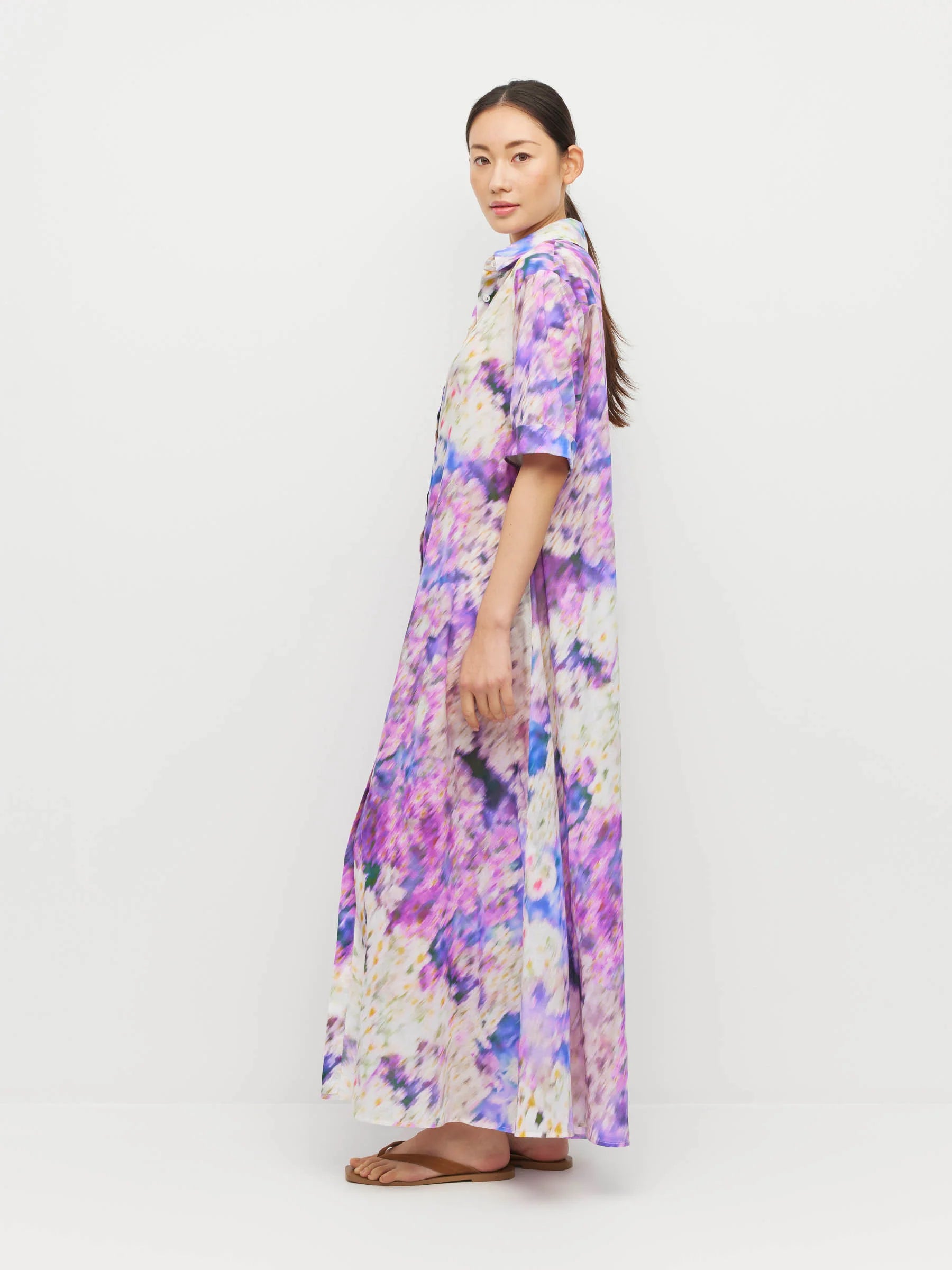 Juliette Hogan Isle Shirtdress (Lavender Mist Cotton) Aster
