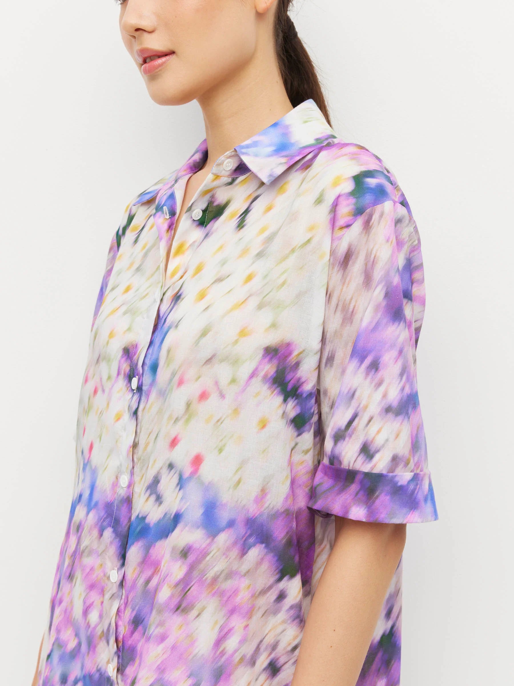 Juliette Hogan Isle Shirtdress (Lavender Mist Cotton) Aster