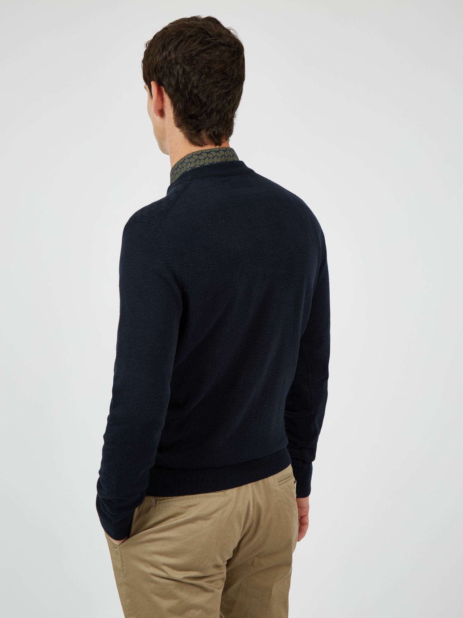 Ben Sherman Textured Front Crew Dark Navy