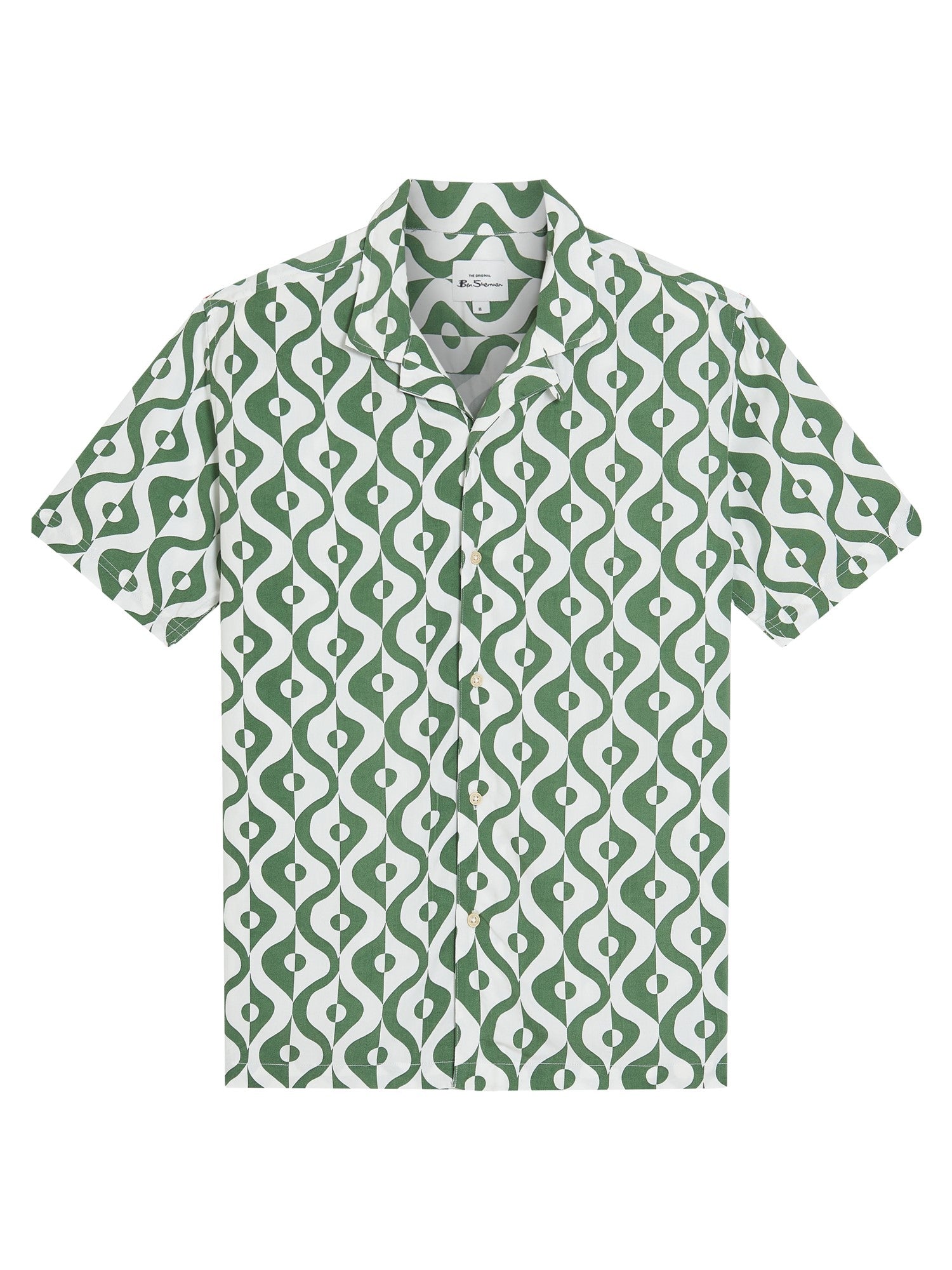 Ben Sherman Carnaby Geo Print SS Shirt Forest