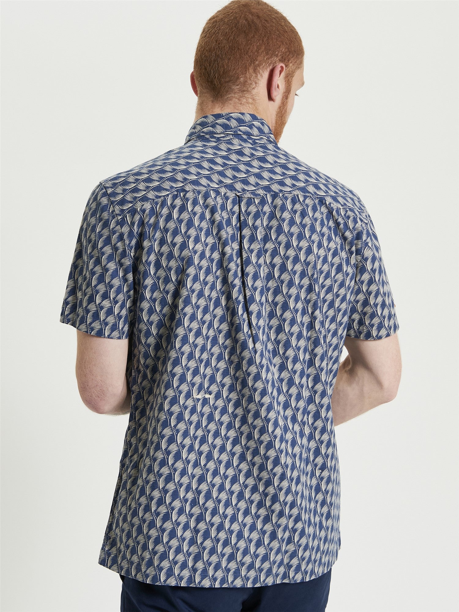 Ben Sherman Block Leaf Print SS Shirt Indigo