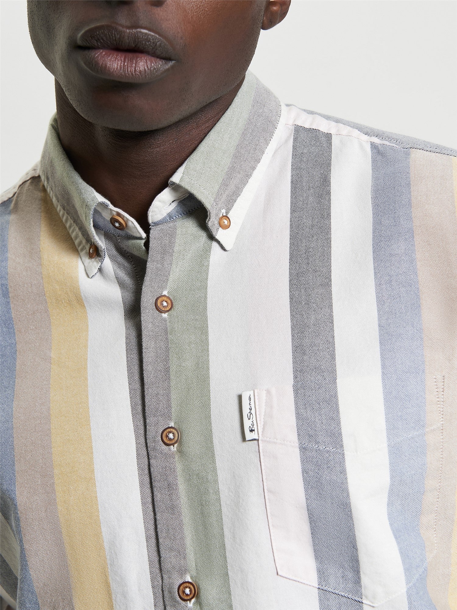Ben Sherman Candy Stripe SS Shirt Snow White