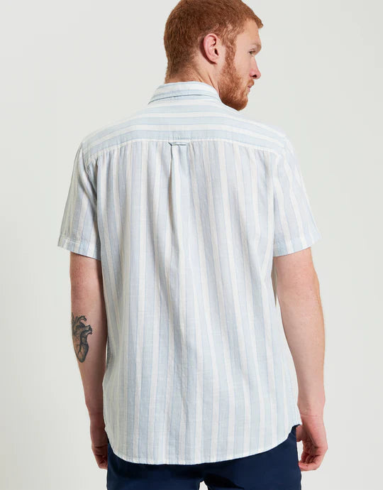 Ben Sherman Framed Candy Stripe S/S Shirt Dusky Blue