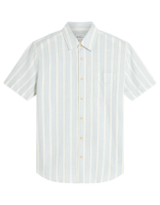 Ben Sherman Framed Candy Stripe S/S Shirt Dusky Blue