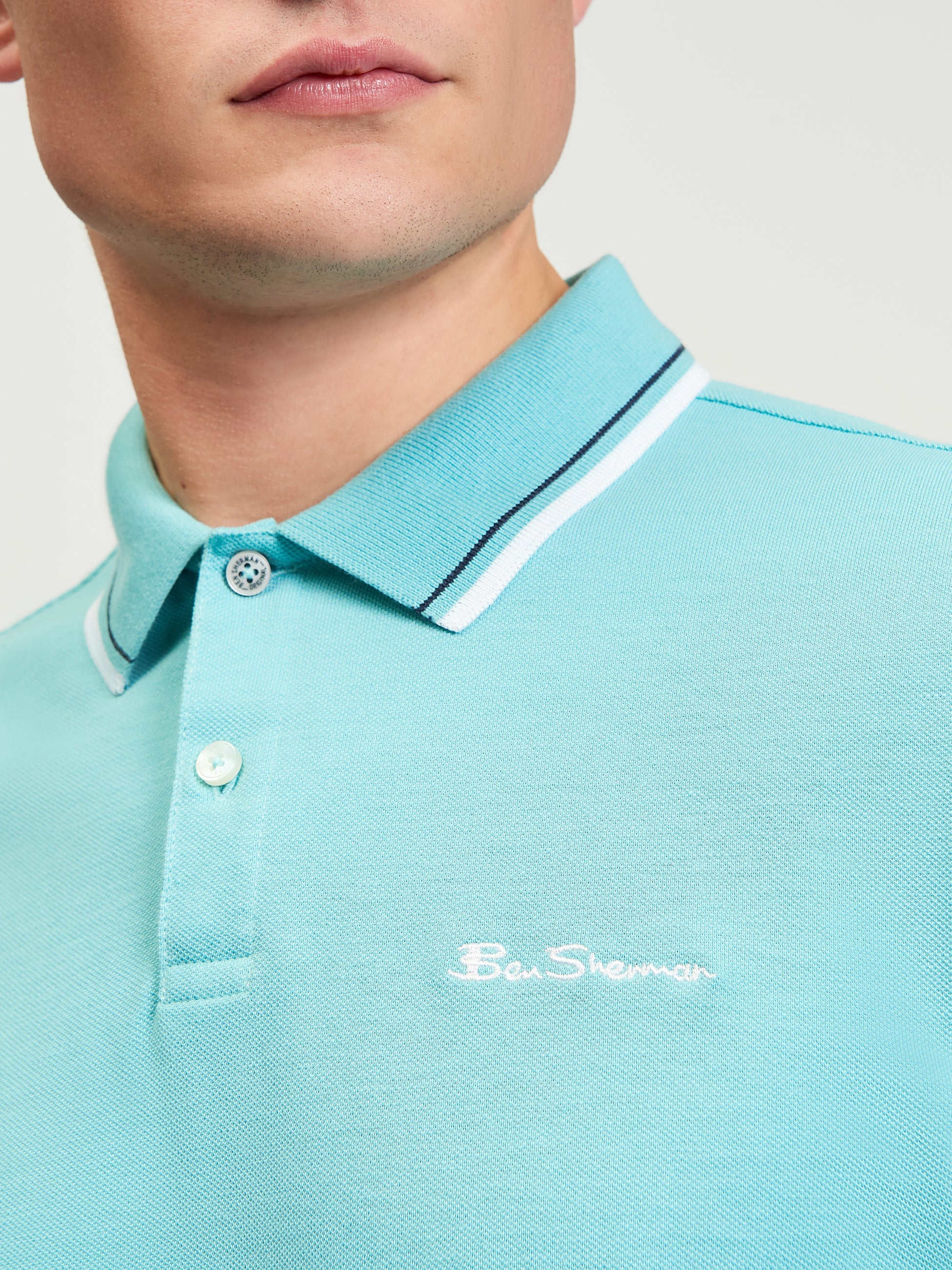 Ben Sherman Signature Pique Polo Turqouise