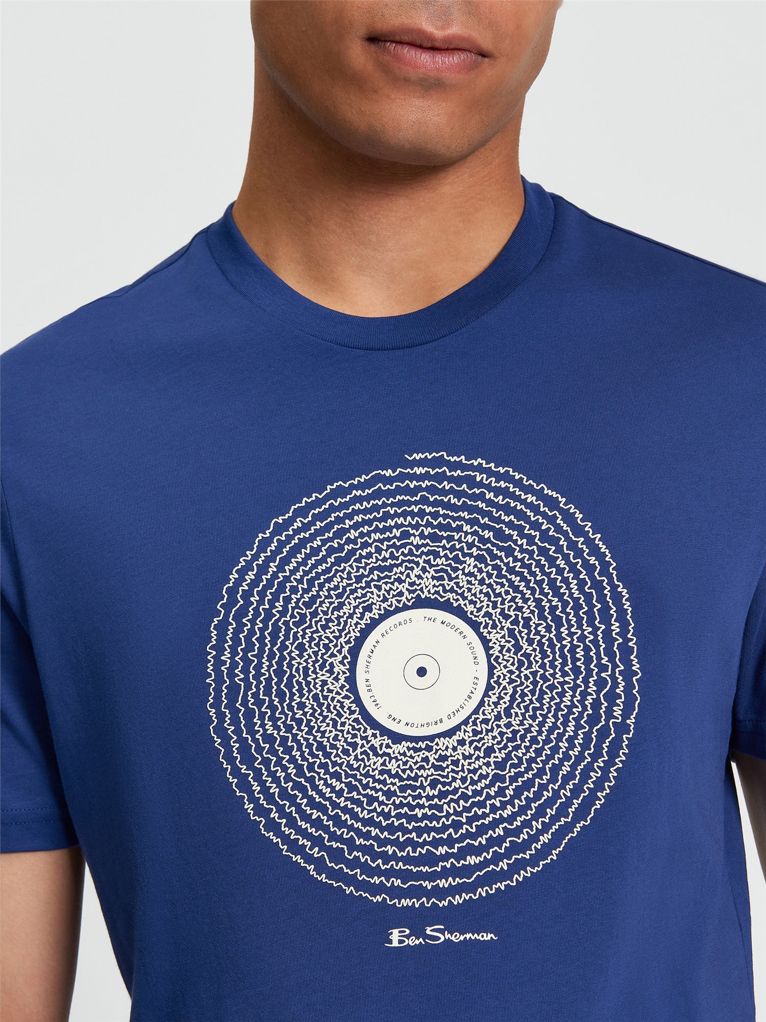 Ben Sherman Sound Wave Record Tee Persian Blue