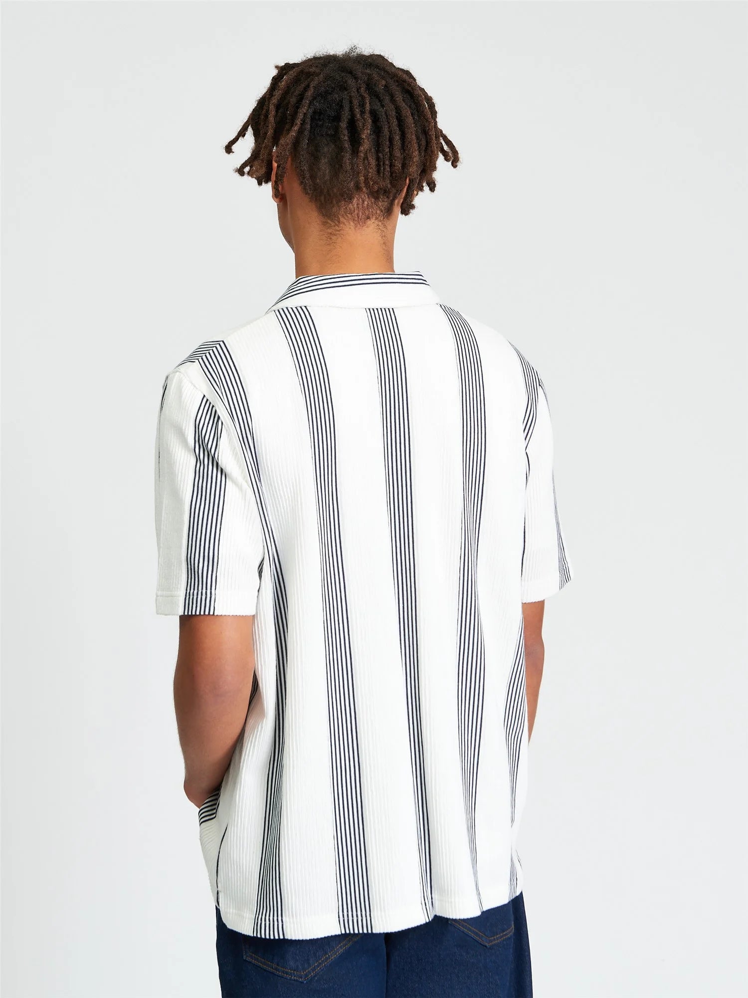 Ben Sherman Textured Candy Stripe Shirt Snow White