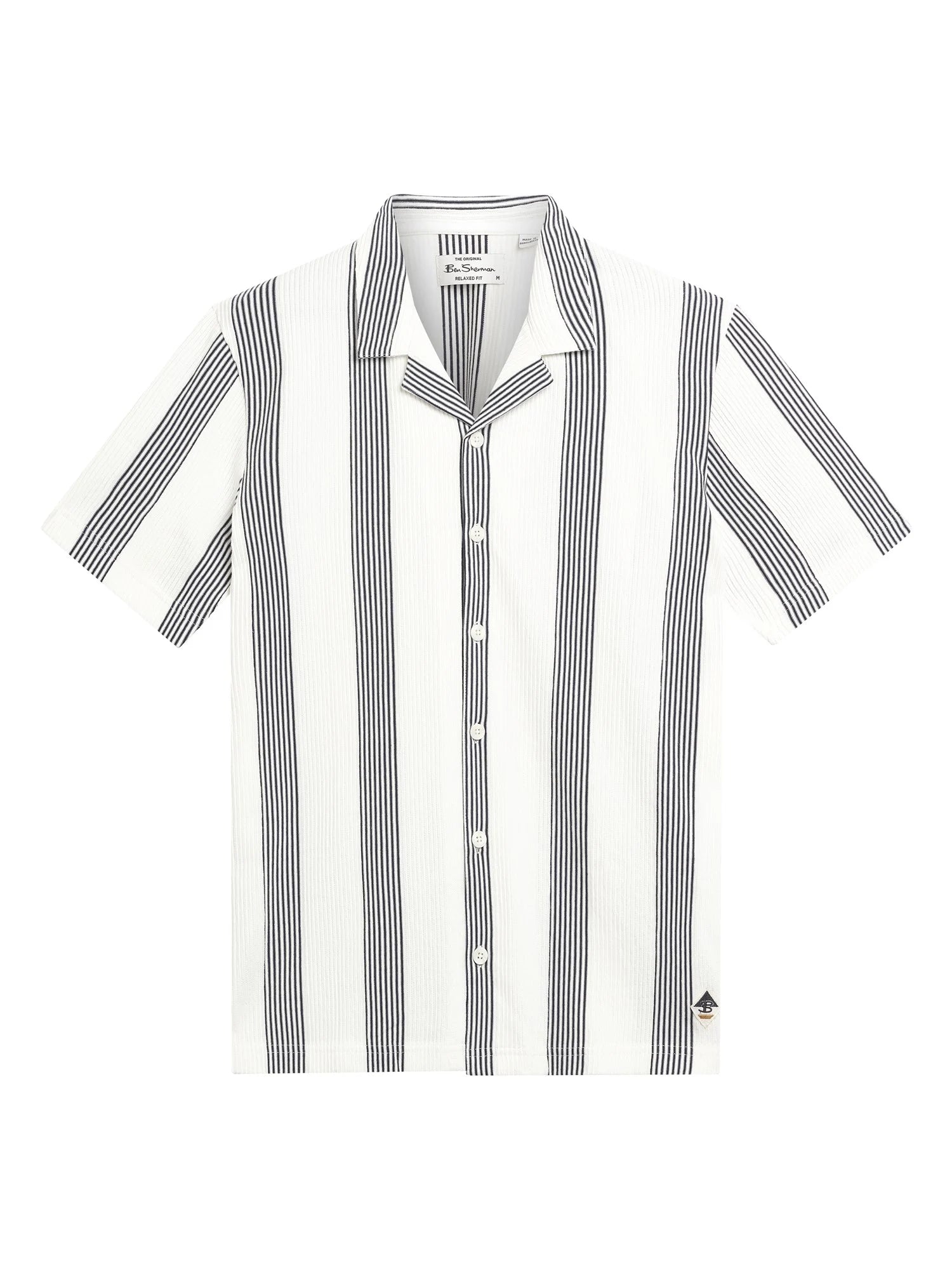 Ben Sherman Textured Candy Stripe Shirt Snow White