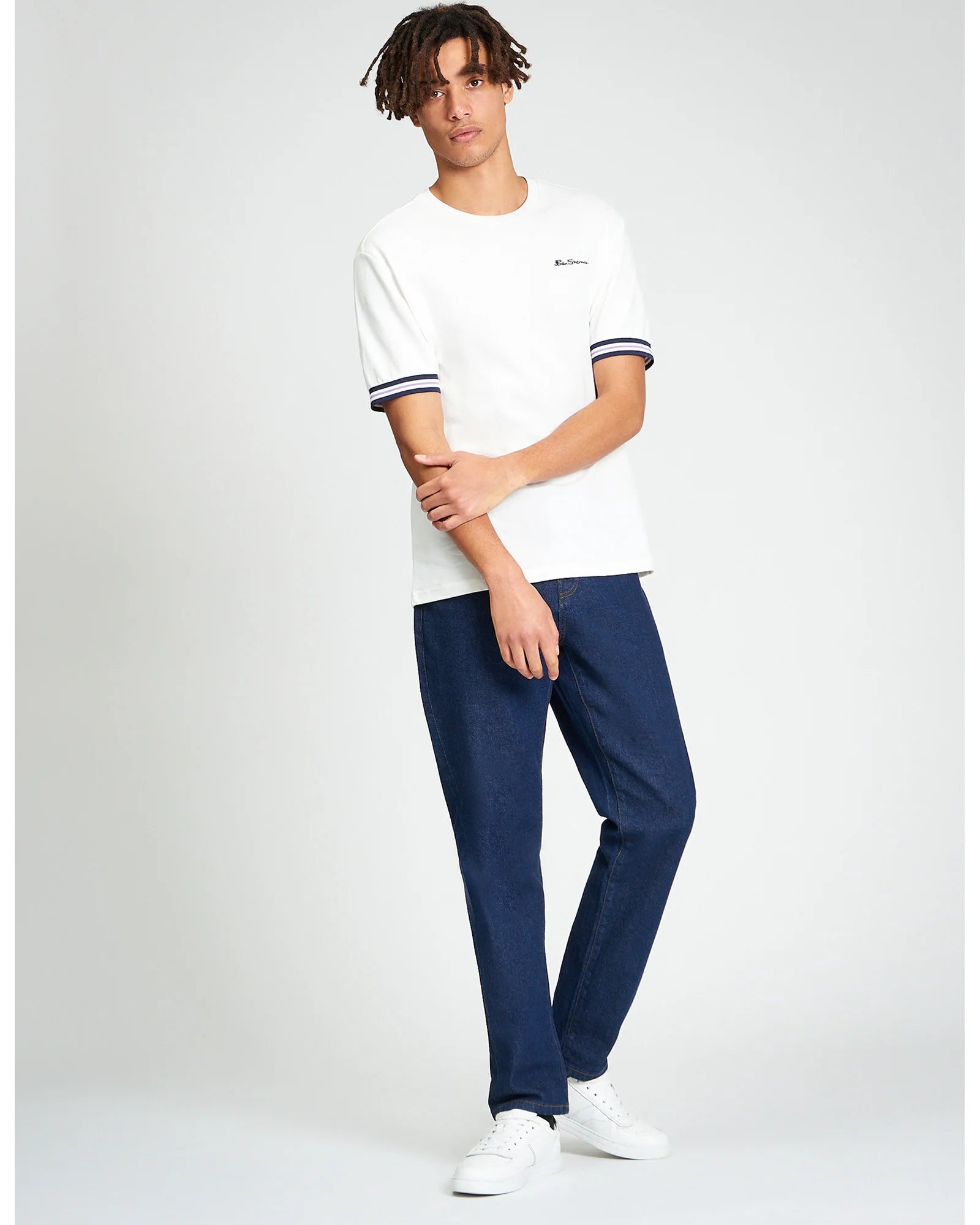 Ben Sherman Pique Tipped Tee Snow White