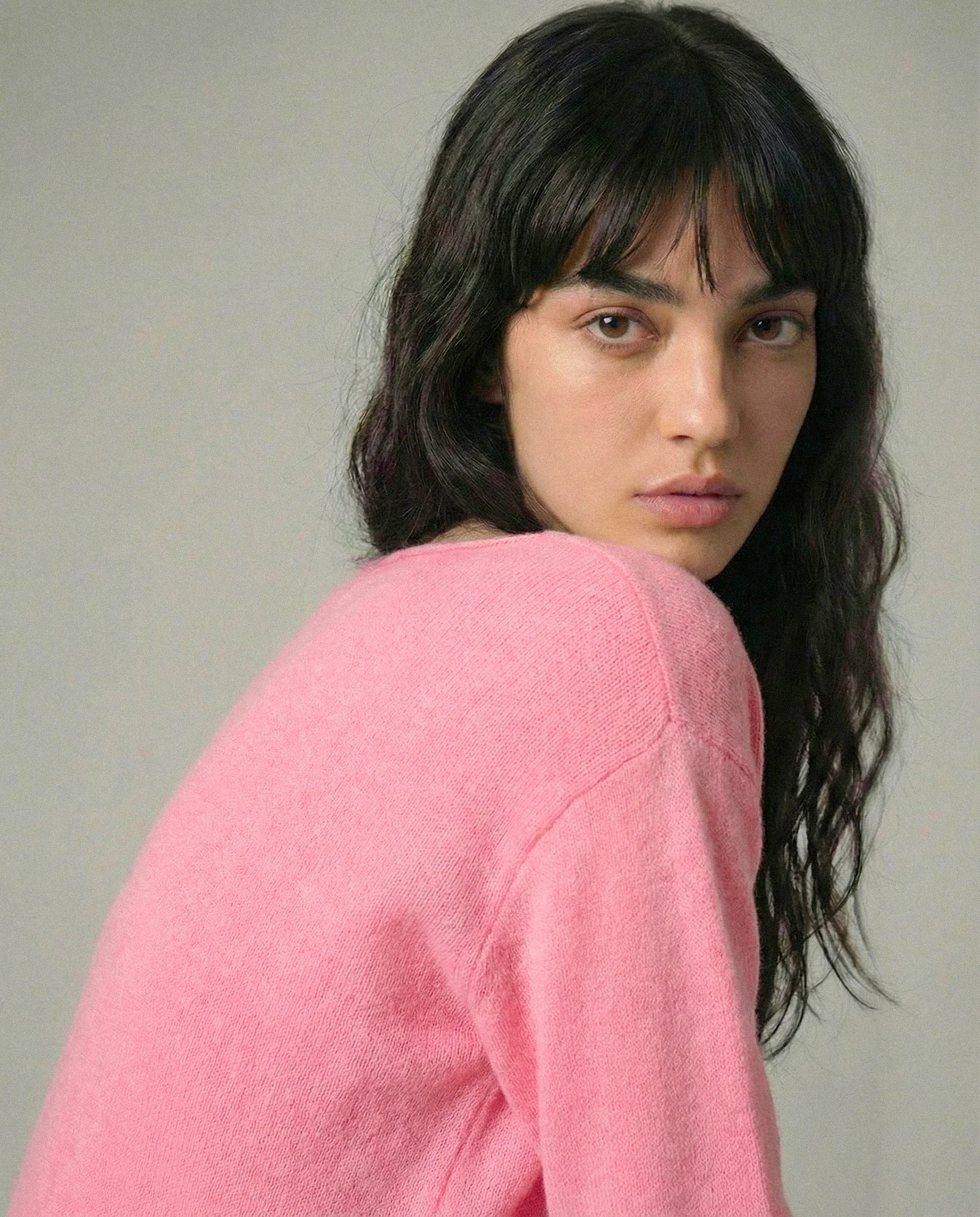 Aleger Cashmere Blend Clouded Top Wonder Pink