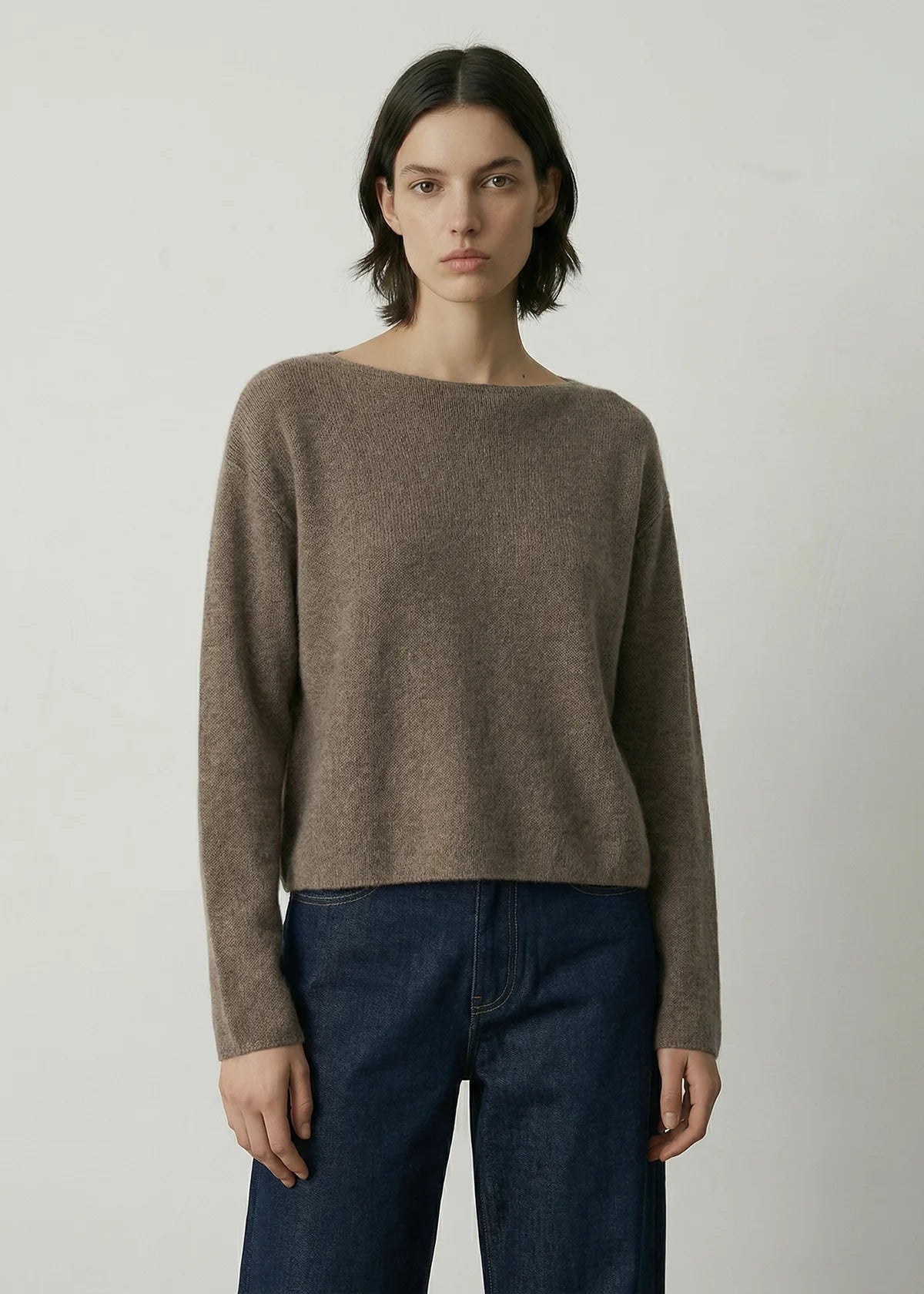 Aleger Clouded Silk Blend Top Beaver