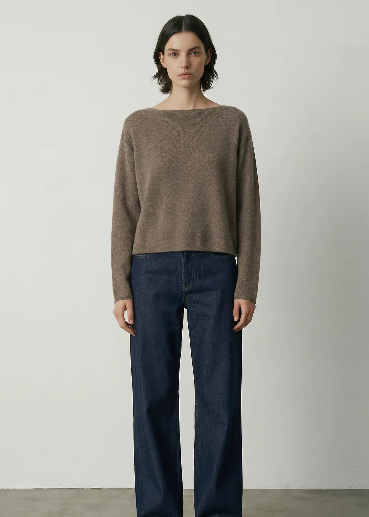 Aleger Clouded Silk Blend Top Beaver