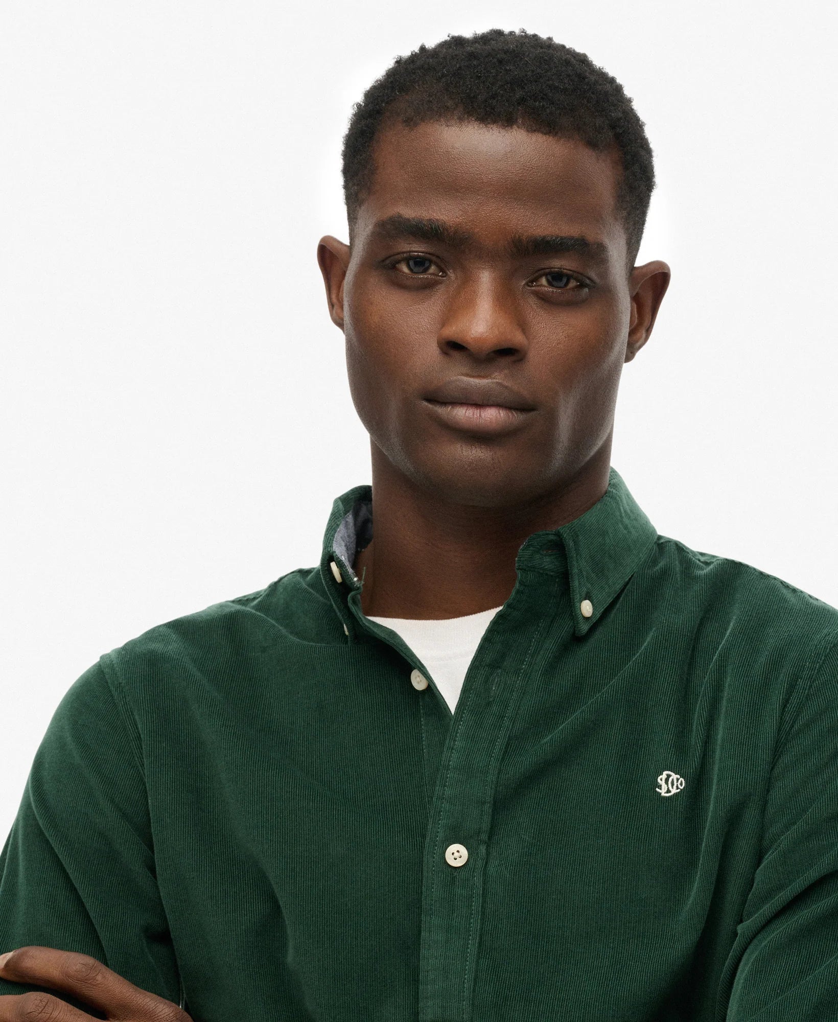 Superdry Classic Needle Cord Shirt Enamel Green