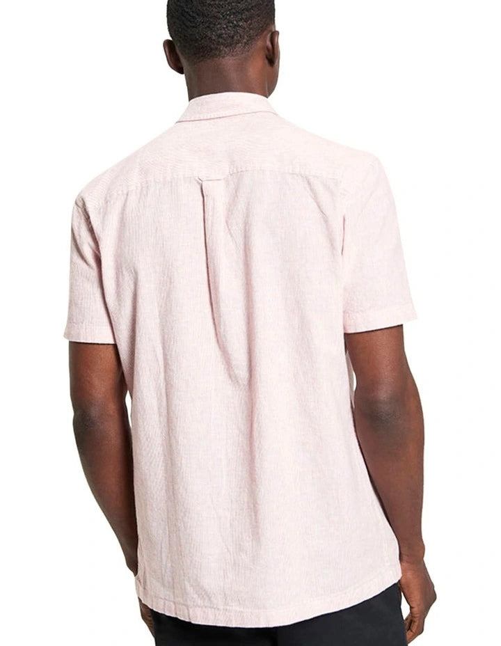 Ben Sherman S/S Shirt Ticking Stripe Cerise