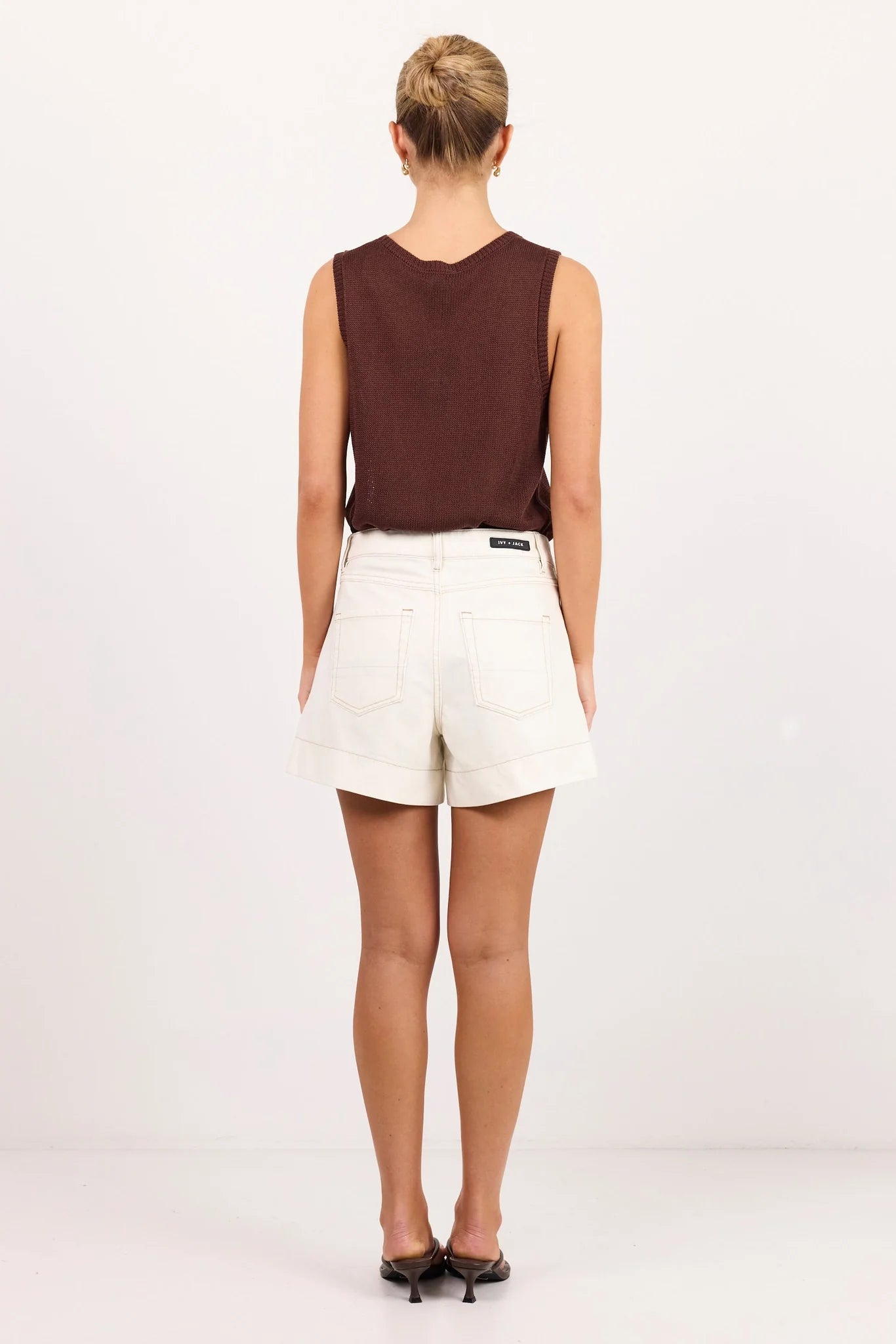 Ivy + Jack Kindly Ecru Pocket Front Denim Short