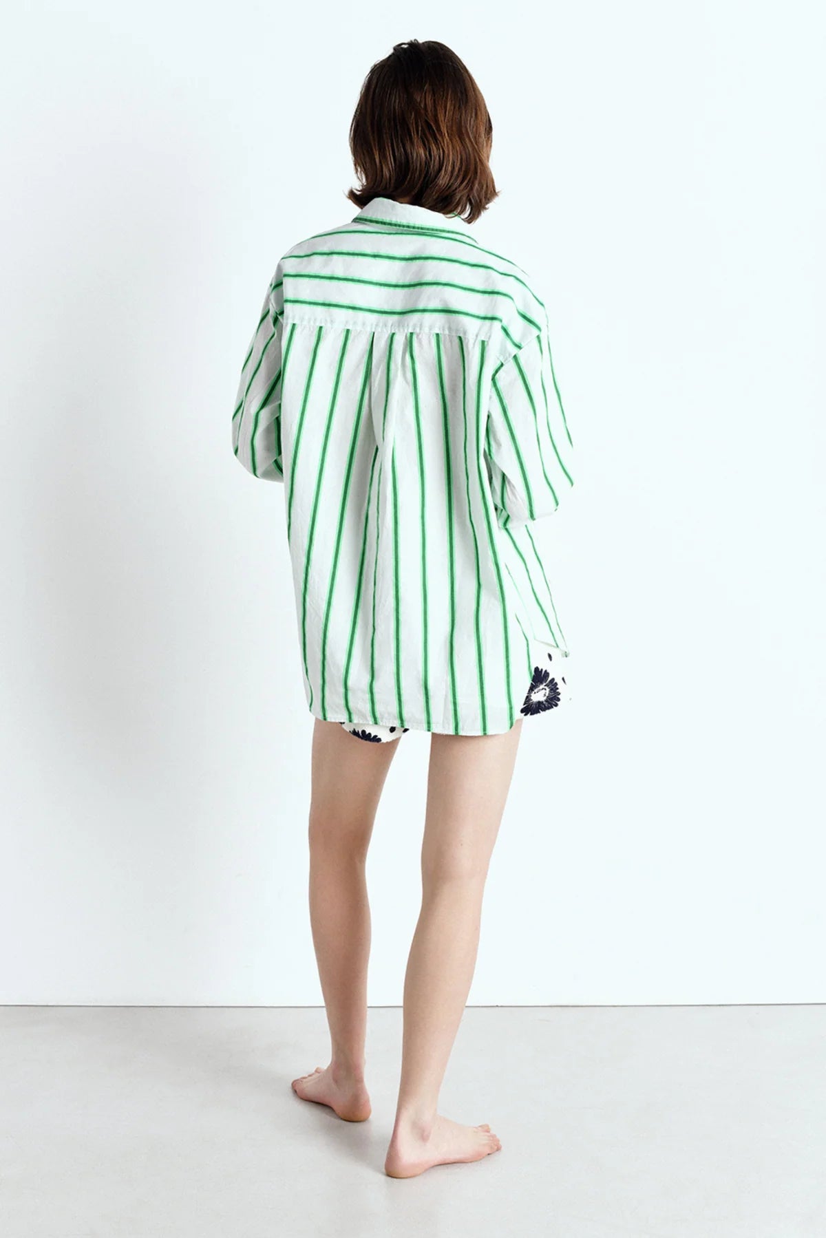 American Vintage L/S Shirt Neon Lagoon Stripes