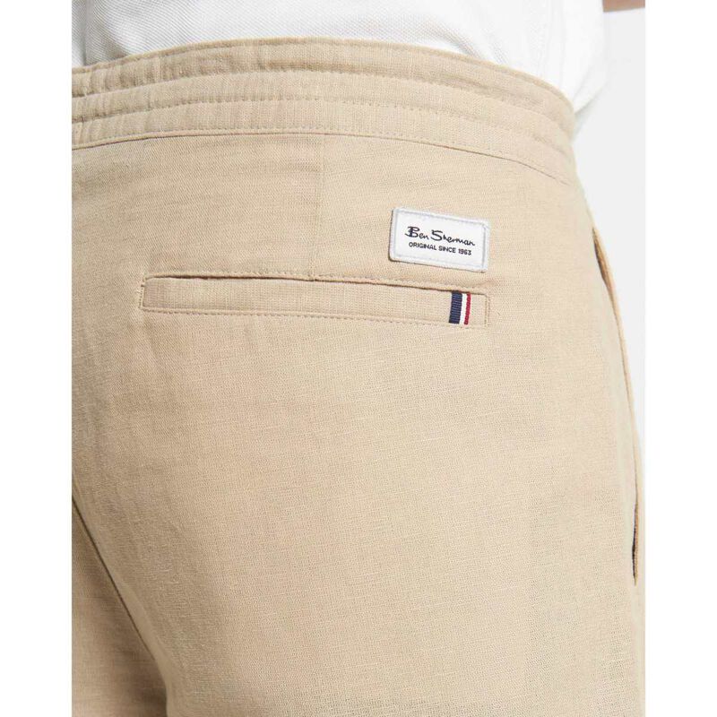 Ben Sherman Linen Cotton Drawcord Short Stone
