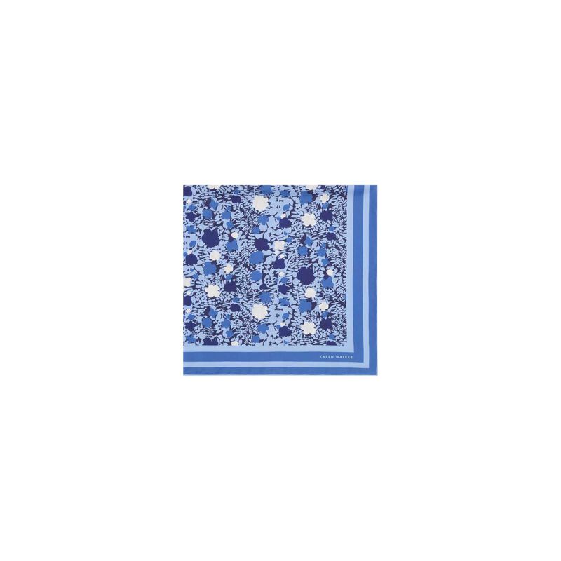Karen Walker Perfect Day Floral Classic Silk Scarf Blue