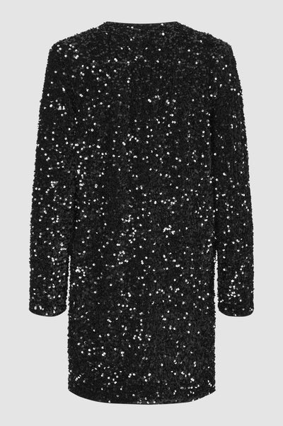 Second Female Shimmer Sequin Dress Black