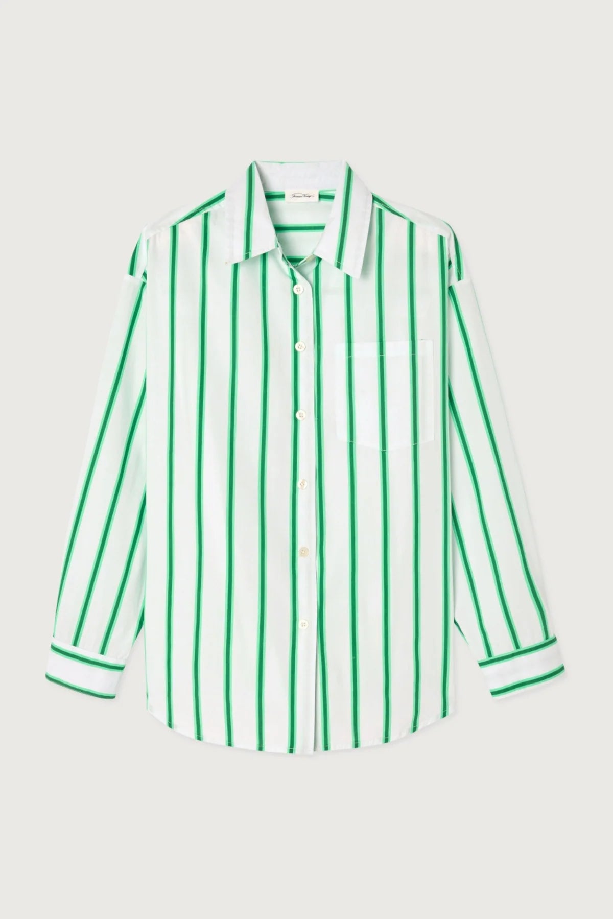 American Vintage L/S Shirt Neon Lagoon Stripes