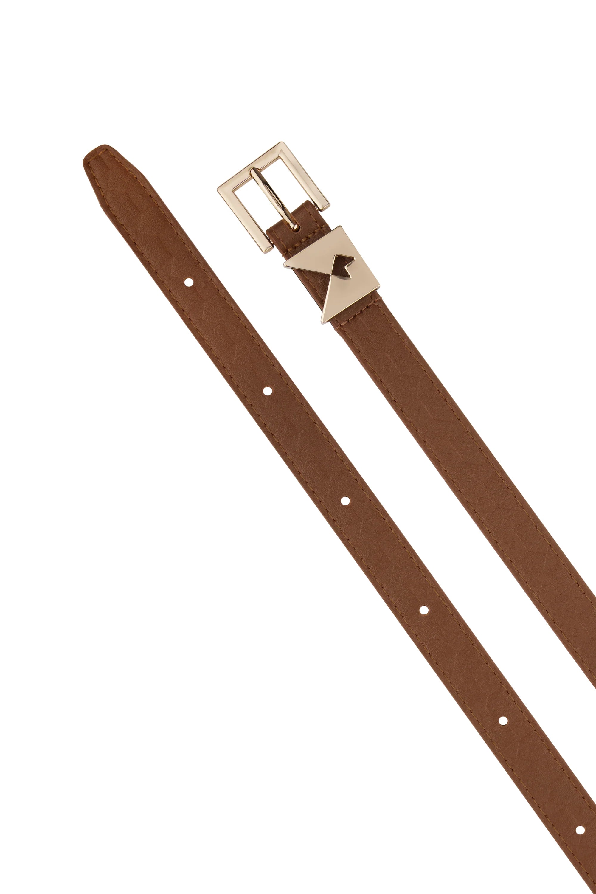 Karen Walker dark tan leather monogram belt gift at Two Boutique NZ