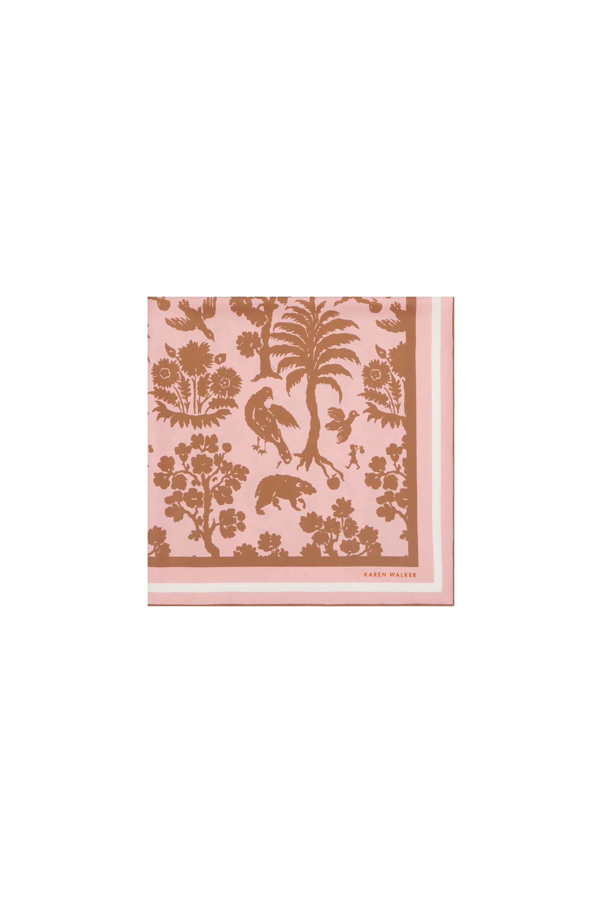 Karen Walker Animal Kingdom Twill Scarf Pink