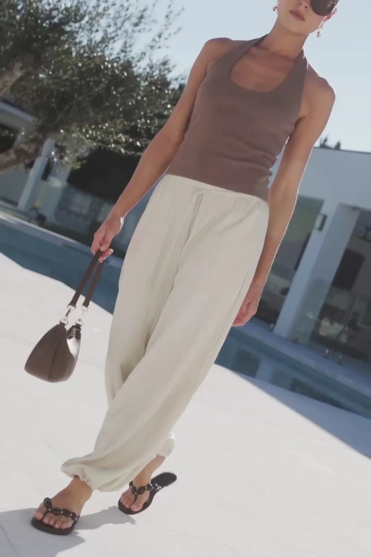 Stories be Told Yearning Mocha Halter Neck Tank