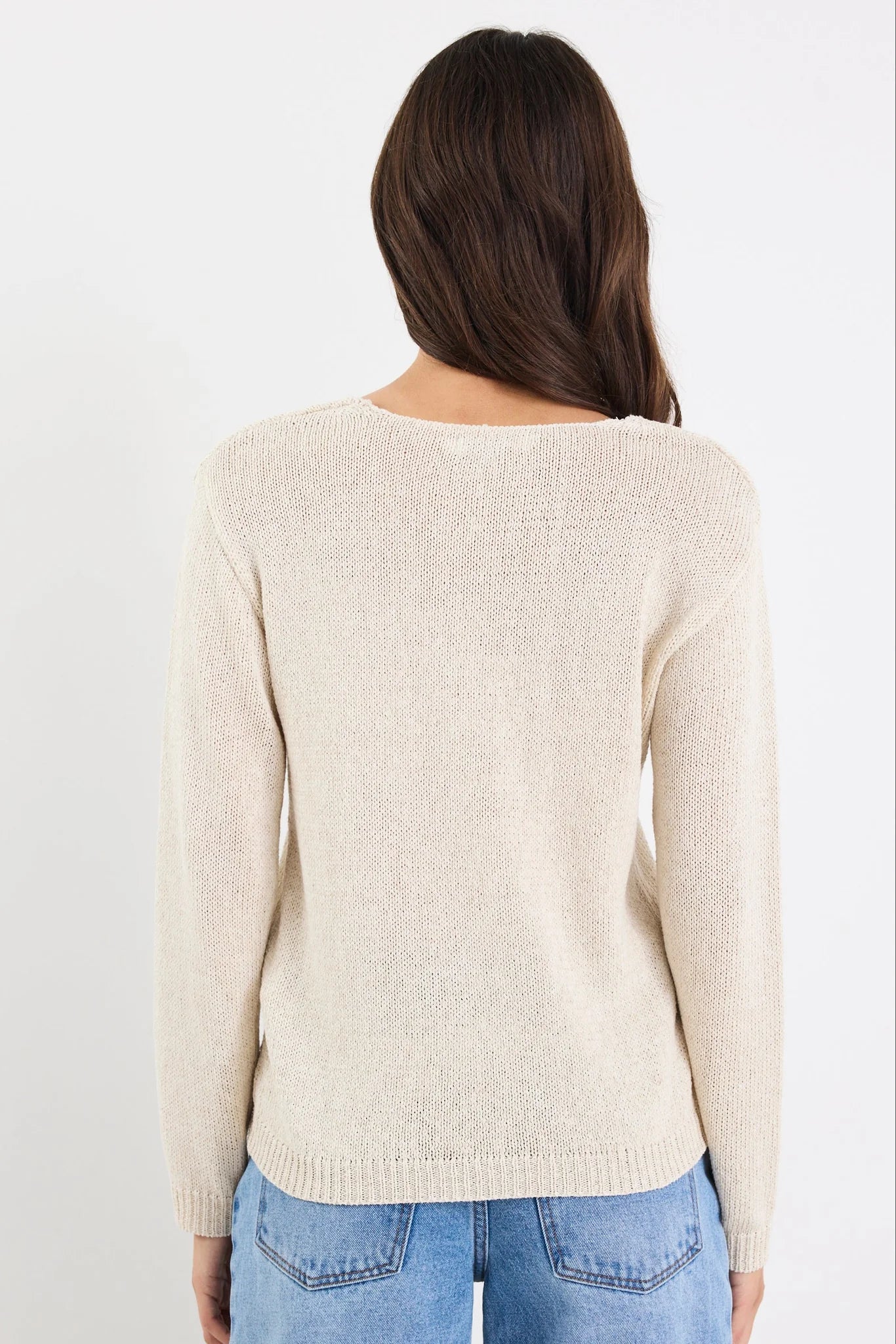 Stories be Told Afternoon Natural Relaxed V Neck Knit Jumper