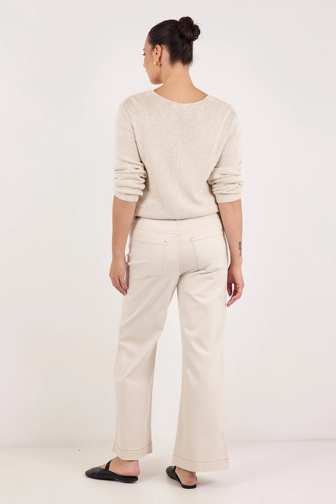 Stories be Told Afternoon Natural Relaxed V Neck Knit Jumper