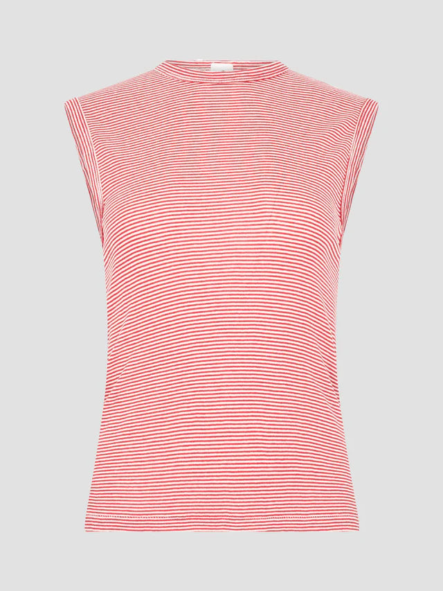 Bassike Stripe Rib Muscle Tank