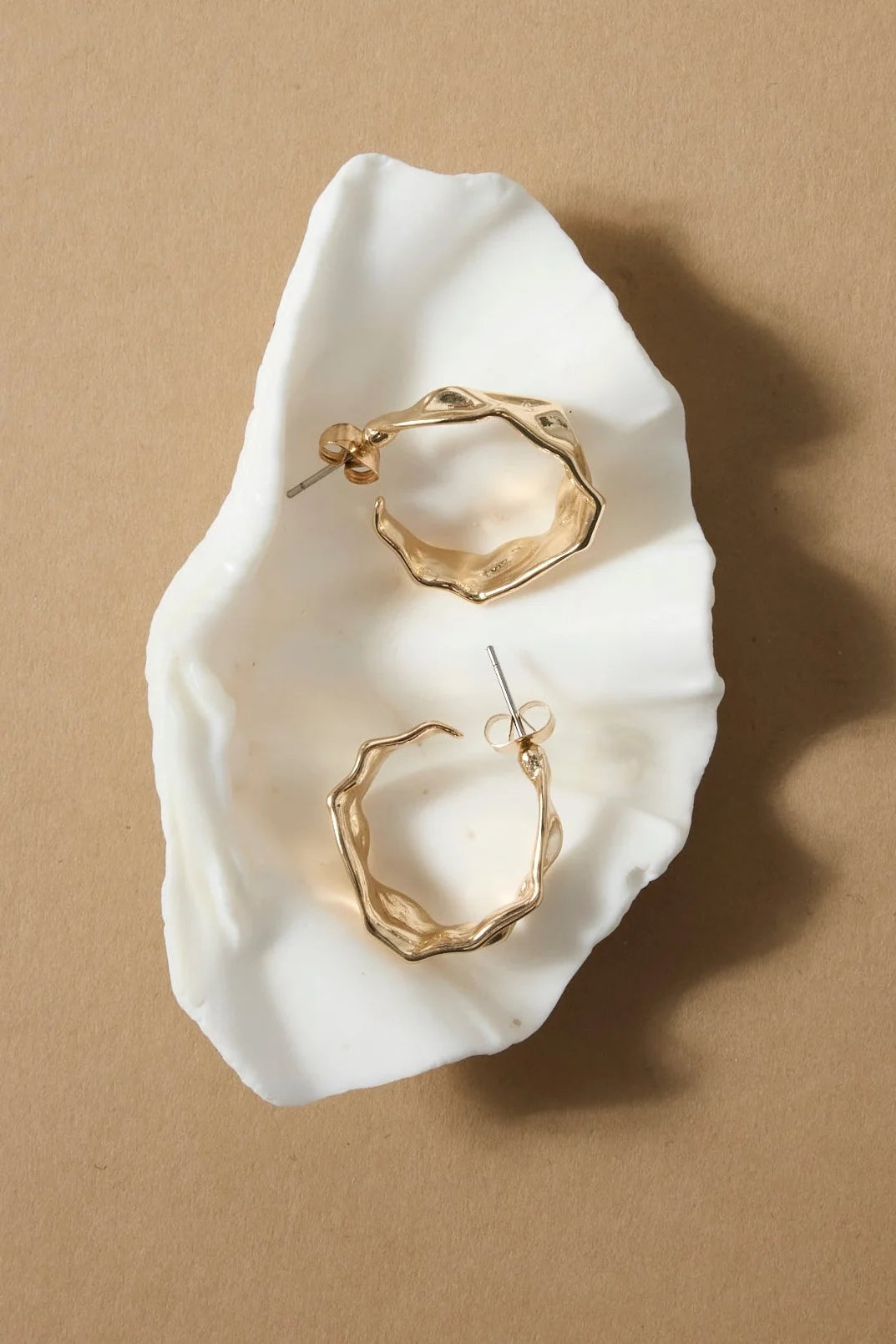 Humble + Heart Beaten Gold Hoop Earring